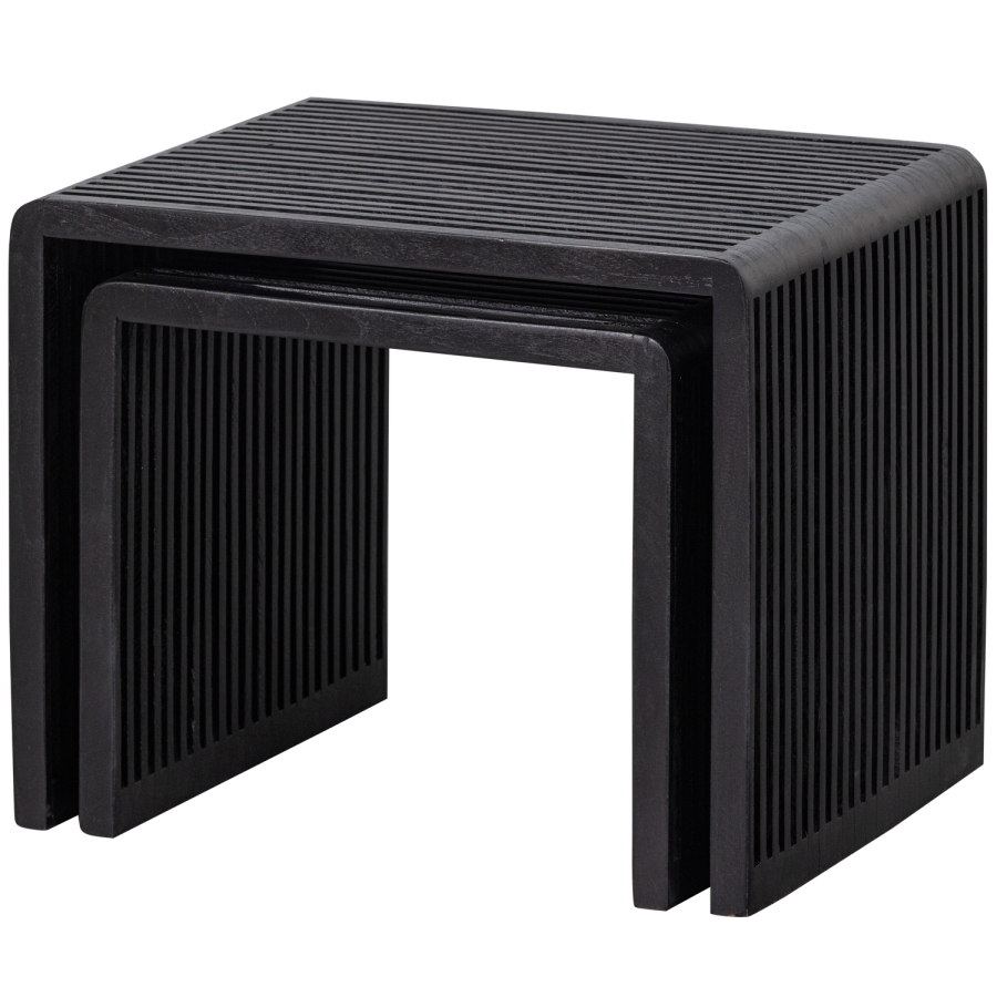 WOOOD SET OM 2 - WILLA SIDOBORD TERVUNNEN STEAK SVART