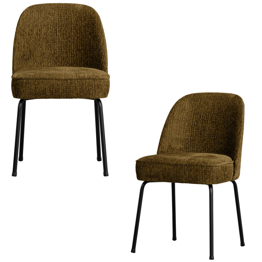 WOOOD Vogue spisebordsstol - messing strukturfljl og metal