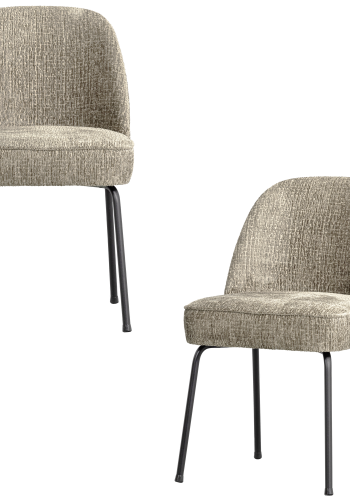 WOOOD Vogue spisebordsstol - gul strukturfljl og metal