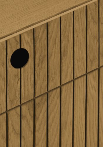 MICADONI Noa nattbord, m. 2 skuffer - naturlig tre og naturlig eik (45x37x51)