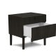 MICADONI Noa nattbord, m. 2 skuffer - svart tre og svart eik (45x37x51)