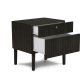 MICADONI Noa nattbord, m. 2 skuffer - svart tre og svart eik (45x37x51)