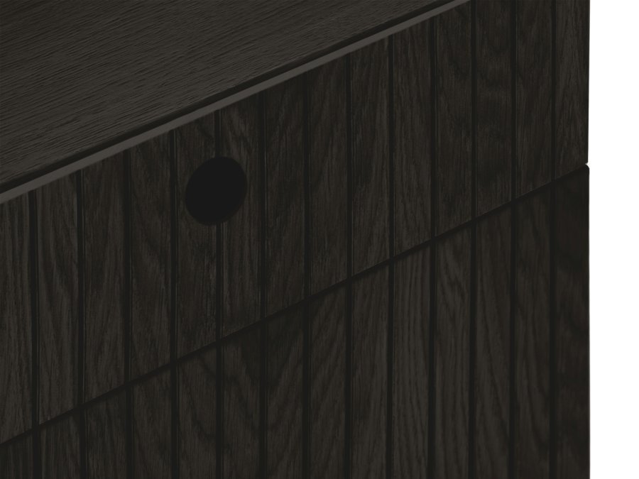 MICADONI Noa nattbord, m. 2 skuffer - svart tre og svart eik (45x37x51)