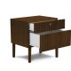 MICADONI Noa nattbord, m. 2 skuffer - brunt tre og brun eik (45x37x51)