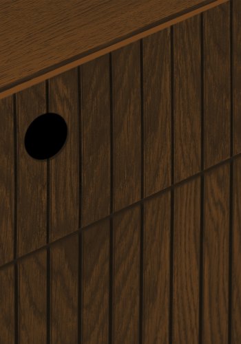 MICADONI Noa nattbord, m. 2 skuffer - brunt tre og brun eik (45x37x51)