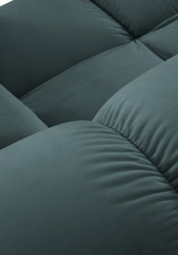 MICADONI Bellis Modular Panoramic hjrnesofa, venstre, 7 seter - bl flyel og sort plast