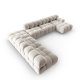MICADONI Bellis Modular Panoramic hjrnesofa, venstre, 7 seter - beige flyel og svart plast