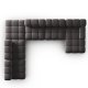 MICADONI Bellis Modular Panoramic hjrnesofa, venstre, 7 seter - antrasittgr flyel og svart plast