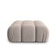 MICADONI Bellis puff, firkantet - beige flyel og svart plast (94x94x39)