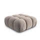 MICADONI Bellis puff, firkantet - beige flyel og svart plast (94x94x39)