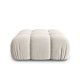 MICADONI Bellis Pouf, quadratisch – beiger Samt und schwarzer Kunststoff (94x94x39)