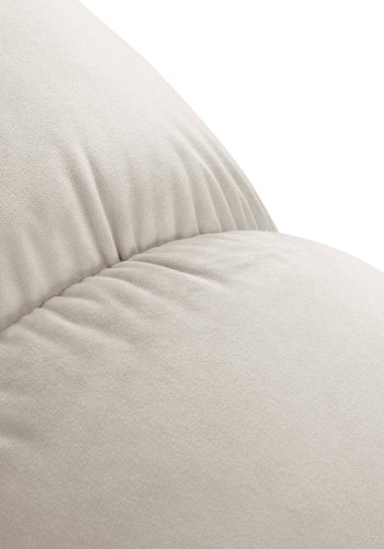 MICADONI Bellis Pouf, quadratisch – beiger Samt und schwarzer Kunststoff (94x94x39)