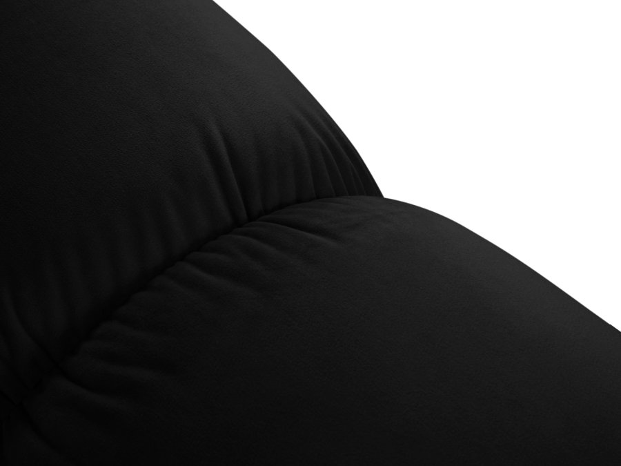 MICADONI Bellis puff, firkantet - svart flyel og svart plast (94x94x39)