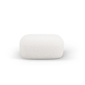 MICADONI Jenny puf, rektangulr - beige chenille og sort plast (90x88x40)