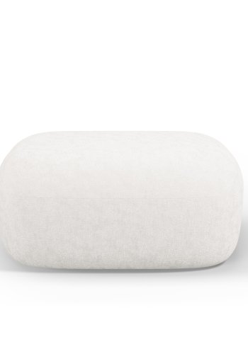 MICADONI Jenny puff, rektangulr - beige chenille og svart plast (90x88x40)