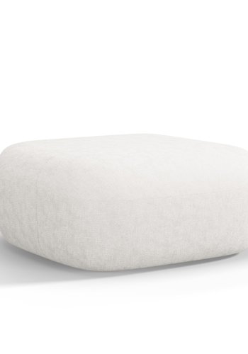 MICADONI Jenny puff, rektangulr - beige chenille og svart plast (90x88x40)