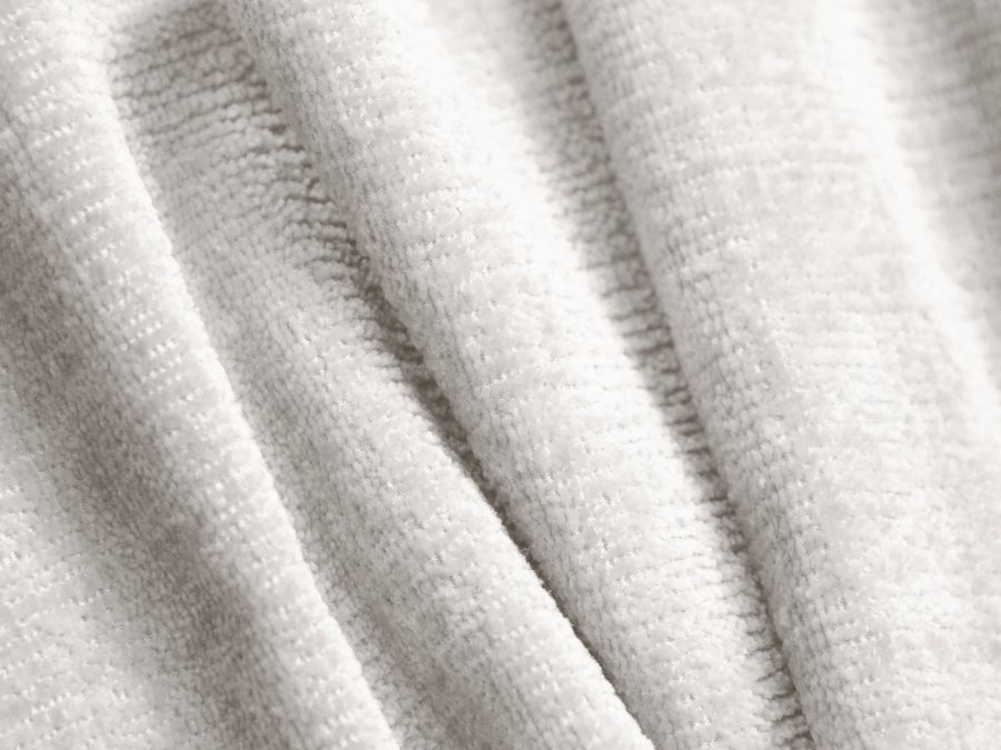 MICADONI Jenny puff, rektangulr - beige chenille og svart plast (90x88x40)