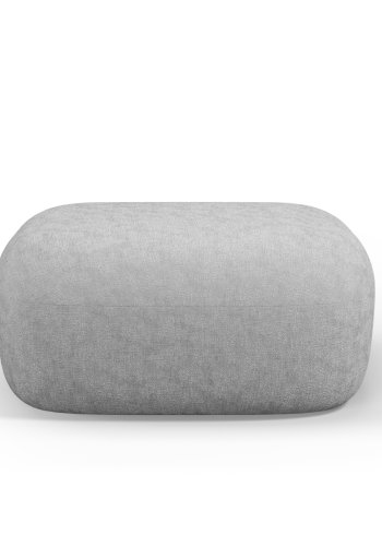 MICADONI Jenny puff, rektangulr - slv chenille og svart plast (90x88x40)