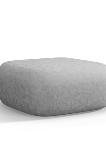 MICADONI Jenny puff, rektangulr - slv chenille og svart plast (90x88x40)