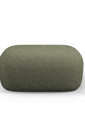 MICADONI Jenny puff, rektangulr - grnn chenille og svart plast (90x88x40)