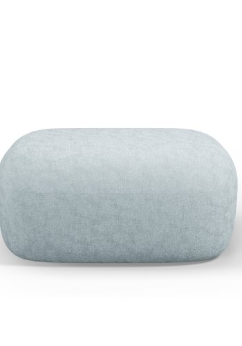 MICADONI Jenny puff, rektangulr - bl chenille og svart plast (90x88x40)