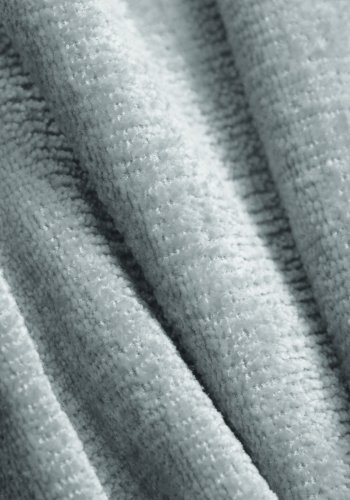 MICADONI Jenny puff, rektangulr - bl chenille og svart plast (90x88x40)