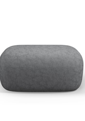 MICADONI Jenny-puff, rektangulr - antrasittgr chenille og svart plast (90x88x40)0