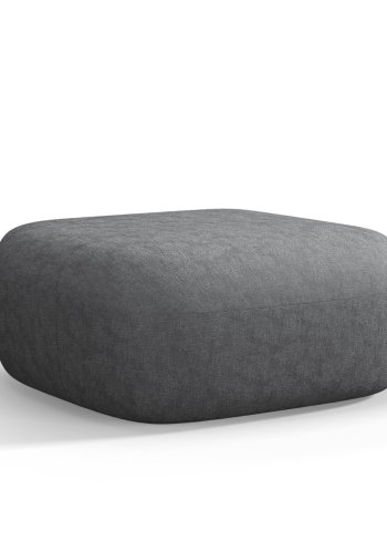 MICADONI Jenny-puff, rektangulr - antrasittgr chenille og svart plast (90x88x40)0