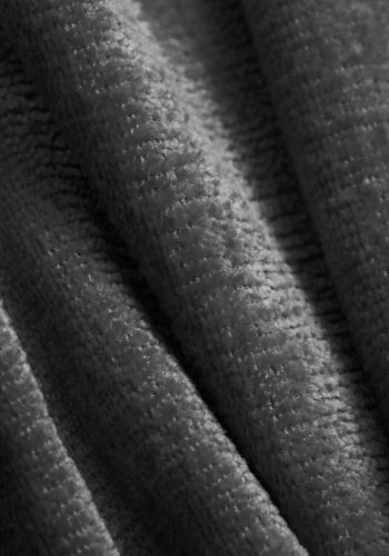 MICADONI Jenny-puff, rektangulr - antrasittgr chenille og svart plast (90x88x40)0