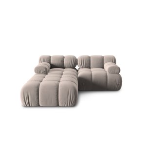 MICADONI Bellis Modul sofa, 3 sder - beige fljl og sort plastik