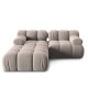 MICADONI Bellis Modul sofa, 3 seter - beige flyel og sort plast