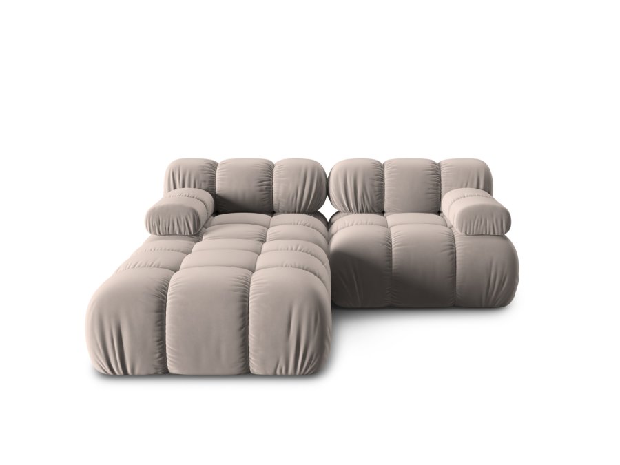 MICADONI Bellis Modul sofa, 3 seter - beige flyel og sort plast