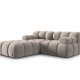 MICADONI Bellis Modul sofa, 3 seter - beige flyel og sort plast