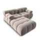 MICADONI Bellis Modul sofa, 3 seter - beige flyel og sort plast
