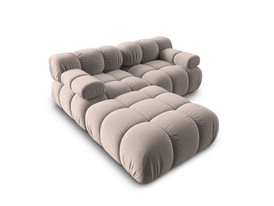 MICADONI Bellis Modul sofa, 3 seter - beige flyel og sort plast