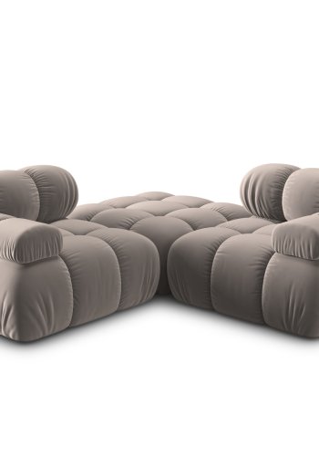 MICADONI Bellis Modul sofa, 3 seter - beige flyel og sort plast