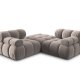 MICADONI Bellis Modul sofa, 3 seter - beige flyel og sort plast