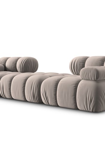MICADONI Bellis Modul sofa, 3 seter - beige flyel og sort plast