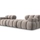 MICADONI Bellis Modul sofa, 3 seter - beige flyel og sort plast
