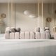 MICADONI Bellis Modul sofa, 3 seter - beige flyel og sort plast