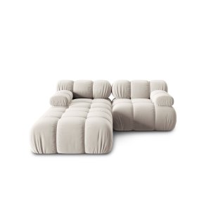 MICADONI Bellis Modul sofa, 3 sder - beige fljl og sort plastik