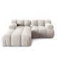 MICADONI Bellis Modul sofa, 3 seter - beige flyel og sort plast