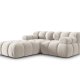 MICADONI Bellis Modul sofa, 3 seter - beige flyel og sort plast