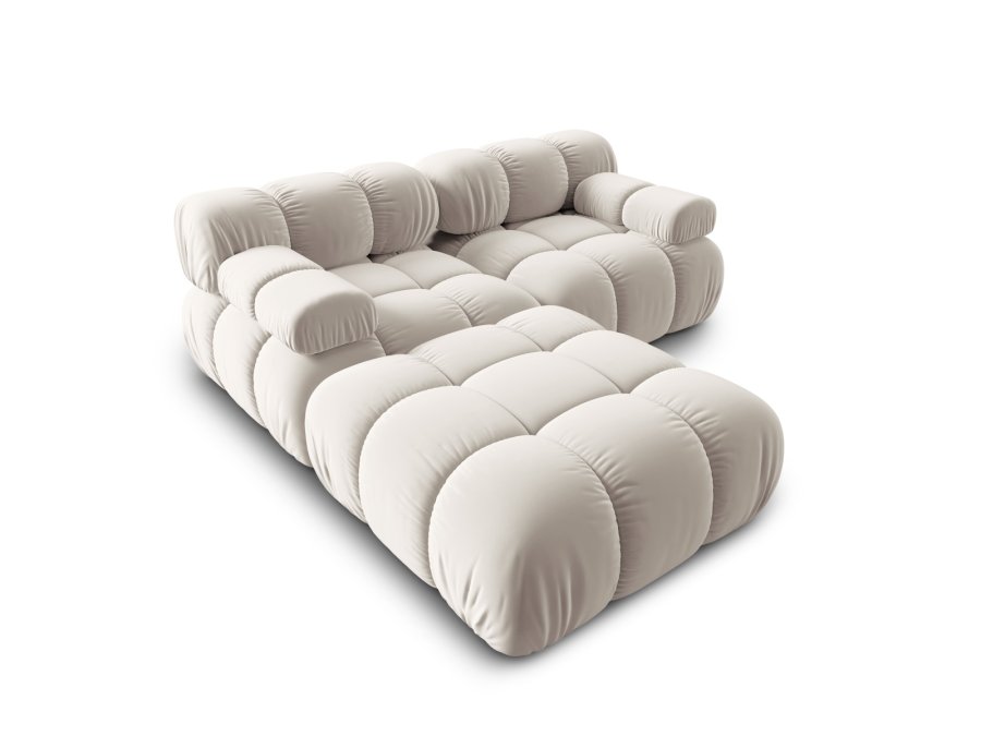 MICADONI Bellis Modul sofa, 3 seter - beige flyel og sort plast