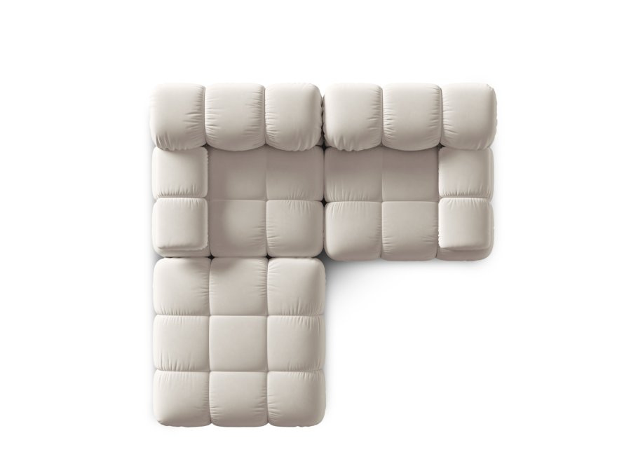 MICADONI Bellis Modul sofa, 3 seter - beige flyel og sort plast