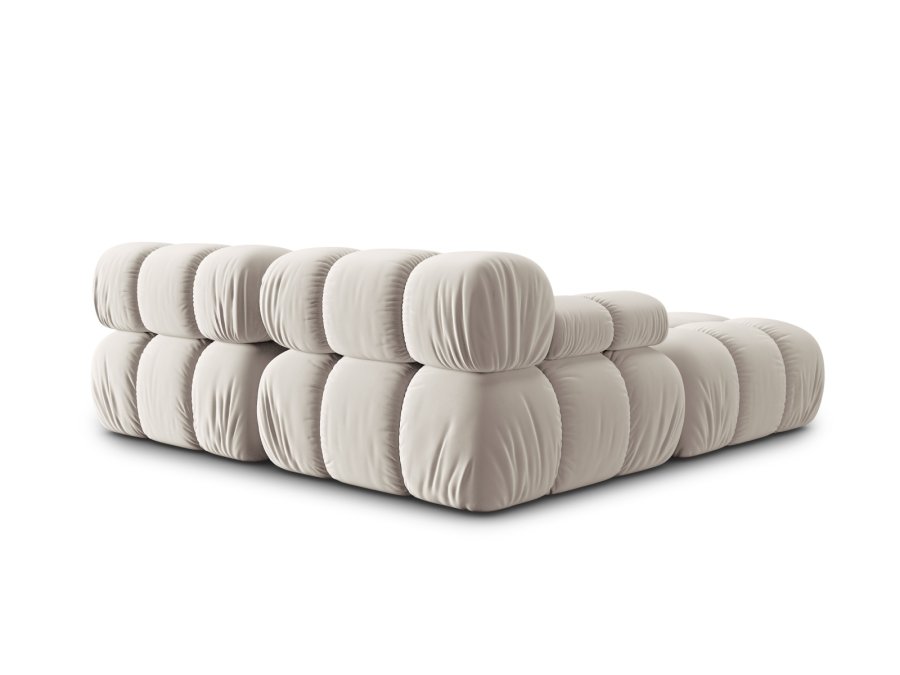 MICADONI Bellis Modul sofa, 3 seter - beige flyel og sort plast