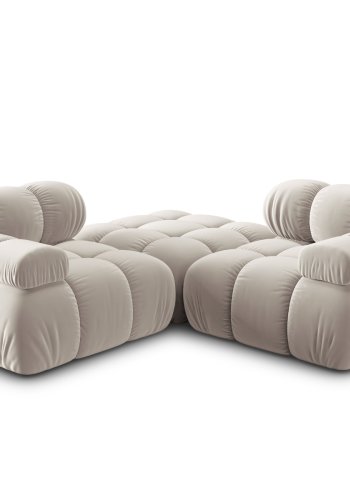 MICADONI Bellis Modul sofa, 3 seter - beige flyel og sort plast