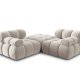 MICADONI Bellis Modul sofa, 3 seter - beige flyel og sort plast