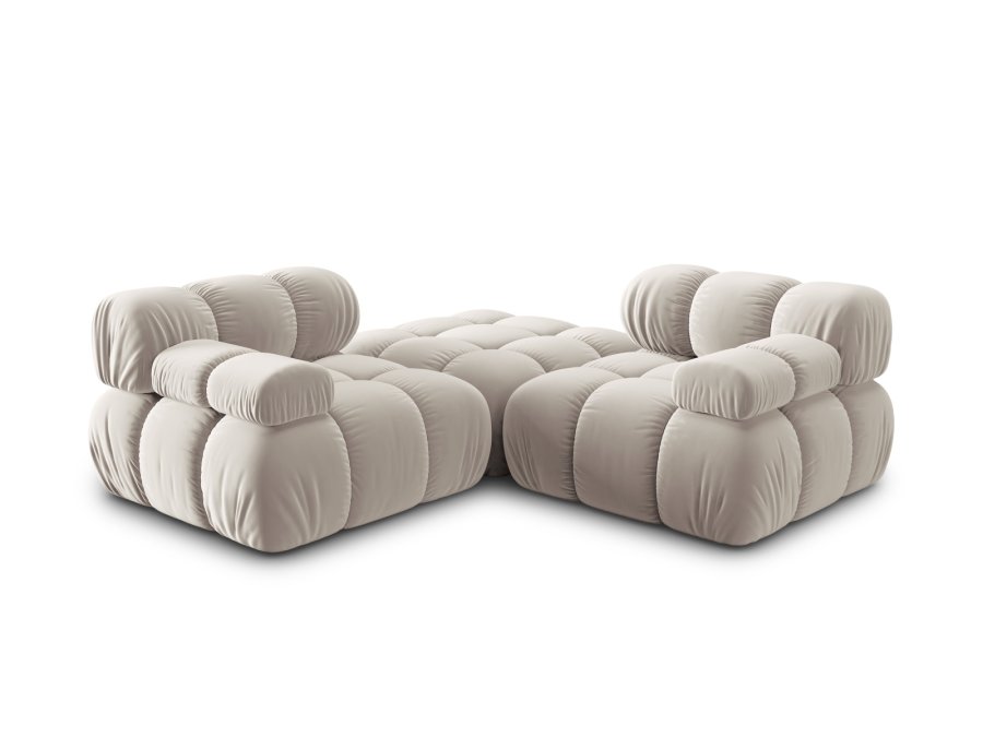 MICADONI Bellis Modul sofa, 3 seter - beige flyel og sort plast
