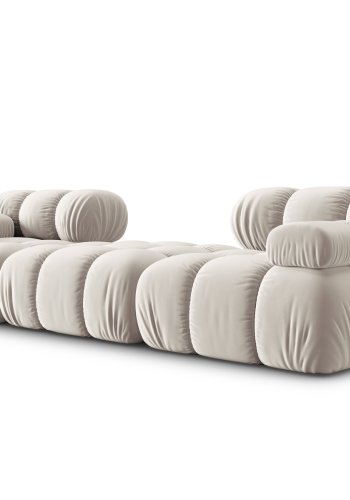 MICADONI Bellis Modul sofa, 3 seter - beige flyel og sort plast